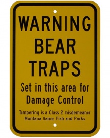 Bear Trap Warning Sign