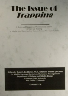 Major Boddicker's "The Issue of Trapping" Book